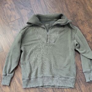 Aerie Womens Zip-Up Sweater in Olive